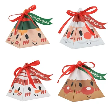 10 Adet Merry Christmas Şeker Çerez Hediye Paketi Kutuları Çanta Kurdele ile Navidad Natal Noel Yeni Yıl 2024 Parti Dekorasyon Malzemeleri
