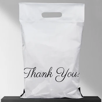 100 adet Beyaz self-seal güzel poli kurye saplı çanta teşekkür ederim harfler zarf posta çantası baskılı