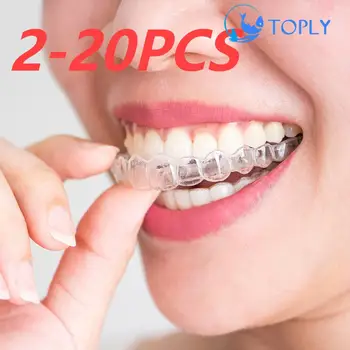 2-20P ağız koruyucusu EVA Diş Koruyucu Gece Koruma Ağız Tepsisi Bruksizm Taşlama anti-horlama Diş Beyazlatma Boks Koruma