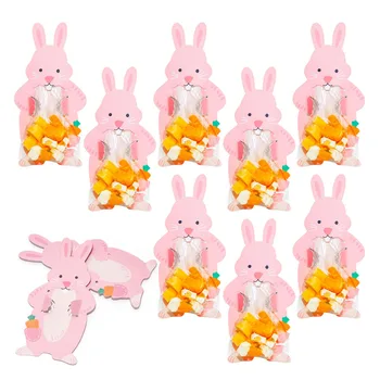 20 Adet paskalya tavşanı Şeker Torbaları Tavşan hediye keseleri Doğum Günü Partisi Süslemeleri Çocuklar Parti İyilik Çerez Çanta paskalya dekorasyonu