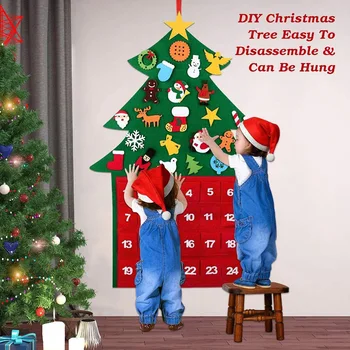 2023 DIY keçe yılbaşı ağacı Merry Christmas Süslemeleri Ev için Noel Süs Noel Navidad Hediyeler Noel Baba Yeni Yıl Ağacı