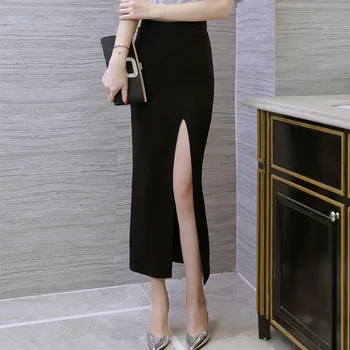 2023 Popüler Kadın Etekler Faldas Largas Mujer Siyah Uzun Etek Officelady Profesyonel resmi giysi Banliyö Uzun Etek A004