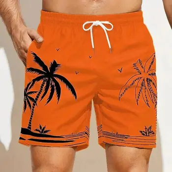 2023 Yaz Erkek Hawaii plaj şortu Vintage 3D Baskılı Giyim Rahat Banyo erkek mayoları Giysileri