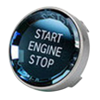 2X Araba İç Anahtarı Kapağı Kristal Tek Anahtar Motor Çalıştırma Durdurma Düğmesi Sticker Trim İçin BMW-3/5 Serisi E70 E90 E60