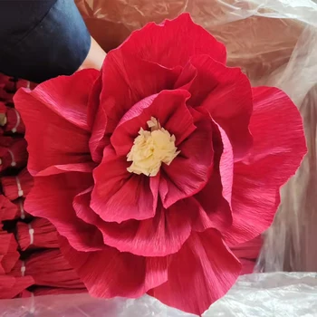 3 adet 20/25/30cm Dia Düğün Dekoratif Kağıt Ponponlar Pilili Çiçek Parti Ev Dekor Doku Doğum Günü Noel DIY Dekorasyon