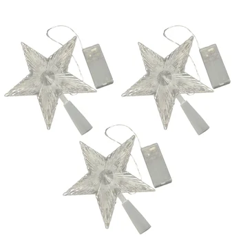 3 Adet ev dekorasyon yıldız tasarım lamba Noel ağacı LED ışık renkli süsleme
