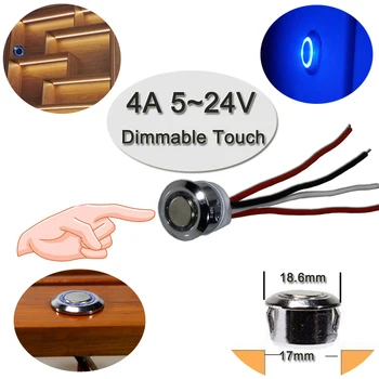 4A 5V 12V 24V dönüş anahtarı Kademesiz kısılabilir dokunmatik sensör değiştirme sensörü Dokunmatik Dedektör Dimmer anahtarı LED şerit ışık için