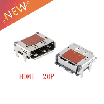 5 Adet DisplayPort Arayüzü dişi HDMI Konnektör Tabanı DP-20P Yatay Yama Dört Pin Monitör HD Arabirim Soketi HDMI