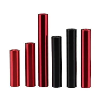 5 adet M3 alüminyum somun 6mm OD silindir sütun 10mm konu pillar dişi vidalar anodize pürüzsüz siyah / kırmızı renk 22mm-60mm uzunluk