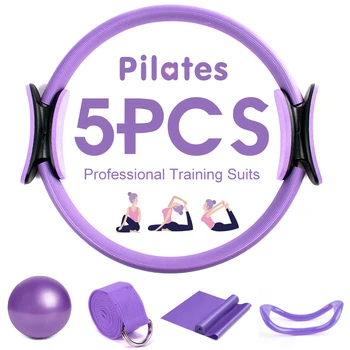 5 ADET Yoga Topu Sihirli Halka Pilates Daire Egzersiz Ekipmanları Zayıflama Egzersiz Fitness Eğitimi Profesyonel Kadın Spor