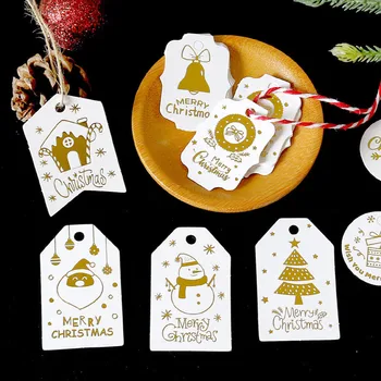 50/100 adet Kraft Kağıt Hediye Etiketi Noel Süslemeleri Ev için Kolye ve Damla Süsler Noel Ağacı Navidad Noel Yeni Yıl 2024