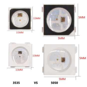 50-1500 adet Ayrı Ayrı Adreslenebilir SK6812 Mını 3535 SK6812 5050 SMD RGB LED Çip Dijital Piksel Beyaz/Siyah olarak WS2812B Led DC5V