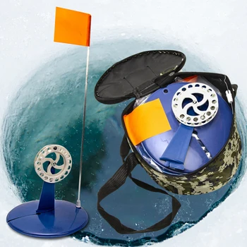 6 adet Buz Balıkçılık Bayrağı Uygun Fren Sistemi Ucu Buz olta kamışı ile Eller Serbest balıkçı çantası Tuzlu Su Tatlısu için