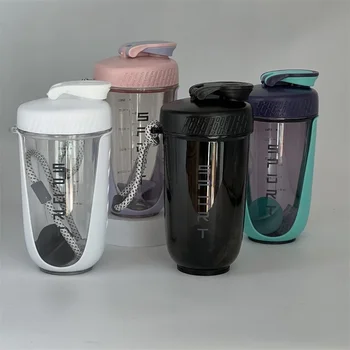 600ML Blender çalkalama şişesi Plastik Çırpma Teli ile BPA Ücretsiz Plastik Protein Shakes Sızdırmaz Toz Egzersiz Spor Salonu Spor