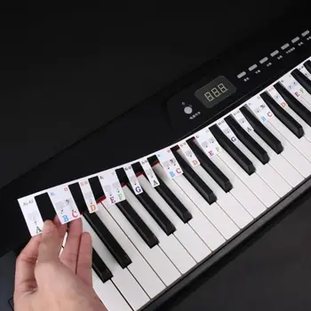 61 Tuşları 88 Tuşları Çıkarılabilir Piyano ANAHTAR Etiketleri için piyano klavyesi Çıkartmalar Piyano Not Almak İşaretleyici Yerleşimi Parçaları Piyano Parmak