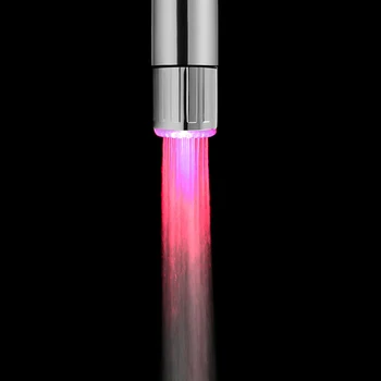 7 Renk RGB paslanmaz Çelik LED su musluk banyo Glow duş dokunun ışık