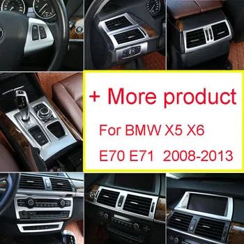 ABS Gümüş BMW X5 X6 E70 E71 2008-2013 Araba İç Dekorasyon hava çıkış vites Şerit krom çerçeve Trim Sticker