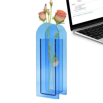 Akrilik Modern Vazo Çağdaş Akrilik Çiçek Vazo 22 cm/8.66 inç Geometrik Minimalist Boho Tarzı Çiçek Vazo Hidroponik