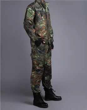 ALMAN ORDUSU WOODLAND CAMO Suit ACU BDU Askeri Kamuflaj Elbise setleri CS Savaş Taktik Paintball Üniforma Ceket ve Pantolon
