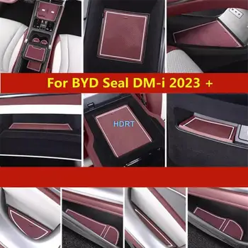 Araba Styling Anti-Skid Kapı Pedi İçin logo İle BYD Mühür DM-ı 2023 + Kapısı Yuvası Mat Su Bardağı Toz Geçirmez İç Parça Aksesuarları