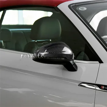 audi için A4 21016 + A5 2017+ B9 Karbon Fiber Yan Kanat Ayna Kapakları değiştirme Dekorasyon Araba styling aksesuarları