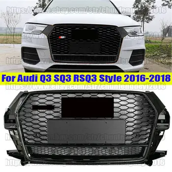 Audi için Q3 SQ3 RSQ3 Stil Ön Tampon Siyah petek mesh grille 2016 2017 2018
