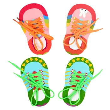 Ayakkabı bağı Diş Öğretim Oyuncaklar Öğrenmek Kravat Ayakabı Oyuncaklar Erken Eğitici Oyuncaklar Çocuklar Bebekler için