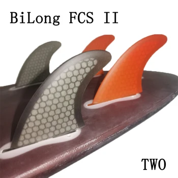 BiLong FCS II İKİ Arka Yüzgeçleri Fiber cam Petek Sörf Tahtası Yüzgeçleri 2 Adet Set Wakeboard Skimboard Aksesuarları