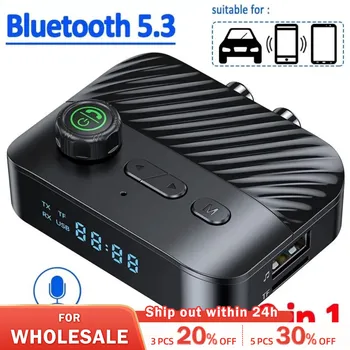 Bluetooth Alıcısı Verici BT5. 3 Stereo LED U Disk 3.5 MM AUX Jack RCA Kablosuz Handsfree Çağrı Müzik Ses Adaptörü TV Araba İçin