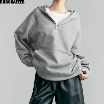 BOBOKATEER Hoodies Kadın Giyim Pembe Uzun Kollu Üstleri Gevşek Tişörtü Kazaklar Beyaz Harajuku Essentials Hoodie Güz 2023