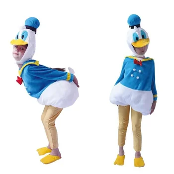 Cadılar bayramı Çocuklar Cosplay Donald Ördek Kostüm, Çocuklar için Doğum Günü Hediyeleri, noel balo kıyafetleri Kızlar ve Erkekler için