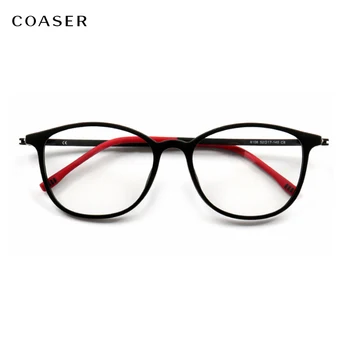 COASER kış Moda Yuvarlak Erkekler Optik Retro Gözlük Kadın Gözlük Çerçevesi TR90 Çakmak Reçete Okuma Gözlük çerçevesi