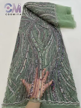Comiya Kış Yeni Sequins Dekoratif Gelinlik Nakış Boncuk Net Dantel Yüksek Kaliteli Kumaş Düğün Parti Elbise Serisi