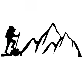 Dağ Tırmanışı Tepe Sticker Yüksek Kalite Moda Araba Dekorasyon Kişilik Pvc Su Geçirmez Çıkartma Siyah / beyaz, 23cm*10cm