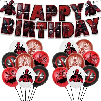 Deadpool Balonlar Avengers Lateks Balonlar Mutlu Doğum Günü Afiş Bayrak Süper Kahraman Parti Dekorasyon Malzemeleri Çocuk Çocuk Hava Globos