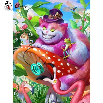 Disney Cheshire Kedi Elmas Boyama Alice İn Wonderland 5D DIY Tam Nakış Karikatür Mozaik Sanat Ev Dekorasyon