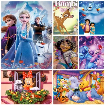 Disney Karikatür Prenses Tam Yuvarlak Elmas Boyama Yeni Varış Hayvan Nakış Çapraz Dikiş Mozaik Yaratıcı Hobiler sanat dekoru