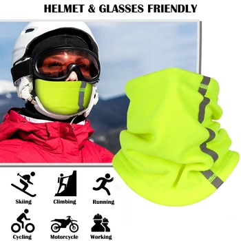 Erkekler Kadınlar Kış Boyun İsıtıcı Yansıtıcı Yüz Maskesi Kapak Polar Yüz Eşarp Maskesi Kayak Bisiklet Açık Spor