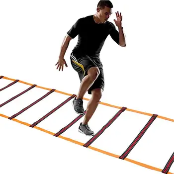 Eğitim Çeviklik Merdiveni Yansıtıcı Hız Egzersiz Eğitim Merdivenleri 10 Basamak Spor Aracı İçin Taşıma Çantası İle Spor Futbol