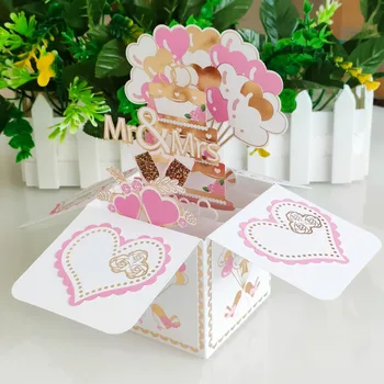 Faydalı 3D Pops-up Buket Gül / Zambak / Ayçiçeği Kağıt Çiçekler Tebrik Kartı Tropikal Çiçek Doğum Günü Düğün sevgililer Günü Hediyesi