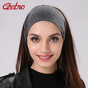 Geebro kadın Elastik Bantlar Bahar Bayanlar Düz Renk saç aksesuarı Moda Türban Bandı Headwrap Üst Düğüm Kafa Bandı