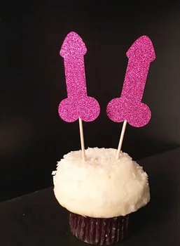 glitter fushia oklar düğün cupcake Toppers gelin bebek duş doğum günü partisi kek süslemeleri yiyecek kürdanları malzemeleri