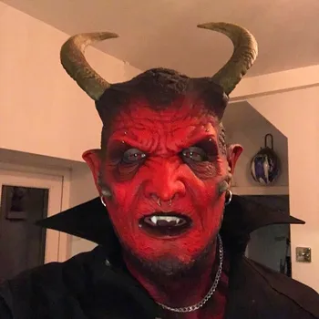Ikari-Şeytan Lateks Maske Şeytan Gerçekçi Şaka Mevcut Ürkütücü Oyuncak Yeni Moda Ve Basit Ev Eşyaları 2023 Parti ve Tatil