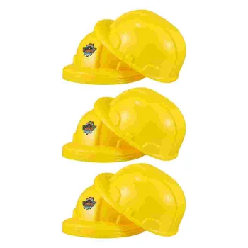 İnşaat Şapkaları Çocuk Oyunu Süslü Elbise Çocuklar için inşaat Sarı İnşaat Şapkaları Parti için İnşaat Güvenliği Oyuncak