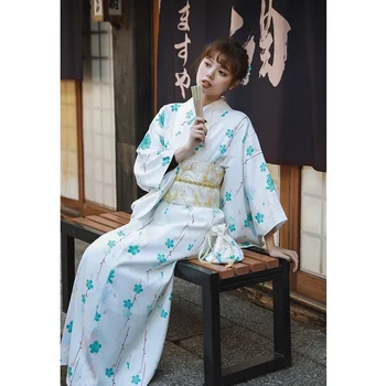 Japon Kimono Geleneksel Elbise Obi Baskı Çiçek Kostüm Elbiseler Kadın Bayanlar Geyşa Haori Yukata Kimono Elbise Takım Elbise FF3652