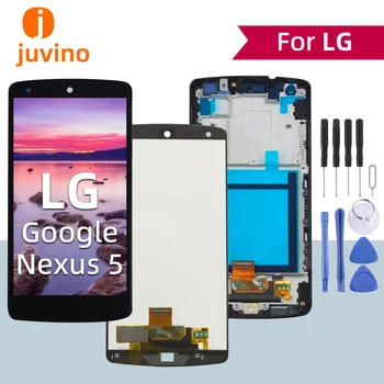 Juvino LG Google Nexus 5 Için LCD Orijinal Ekran ve Dokunmatik Ekran Sensörü Sayısallaştırıcı Meclisi Onarım Araçları ıle