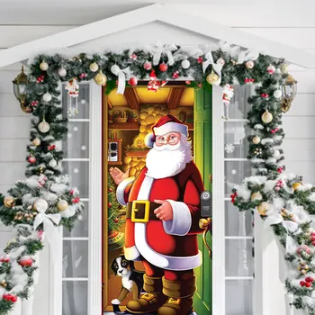 Kabus Önce Noel Açık hava Süslemeleri Sahne Noel Elfler Kapı Kapak Santa Noel Zemin Afiş Parti House2024