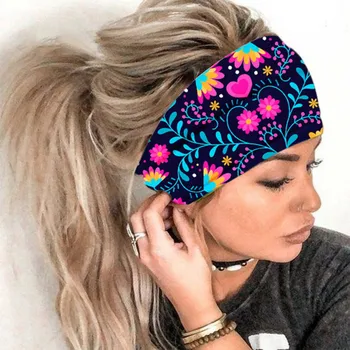 Kadın saç Bantları Kafa Bandı Bohemian Spor Çalıştırmak Bandaj Elastik Kız Geniş Kafa Bandı Baskı Geniş Headwrap Başlığı Hairband Bayanlar