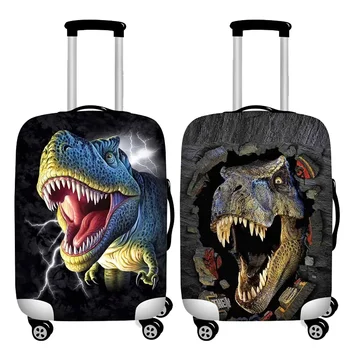 Kalınlaşmak Elastik Bagaj Kapağı Dinozor Desen Bagaj Kapakları Uygun 19 İla 32 İnç Bavul Çantası tozluk Seyahat Aksesuarları