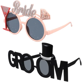 Komik Plastik Damat Gözlük Gelin Gözlük Bekarlığa Veda Partisi Gözlük Fotoğraf Sahne Çiftler Oyunu Düğün Parti Dekorasyon